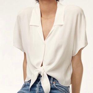 Wilfred Free White Front Tie Blouse